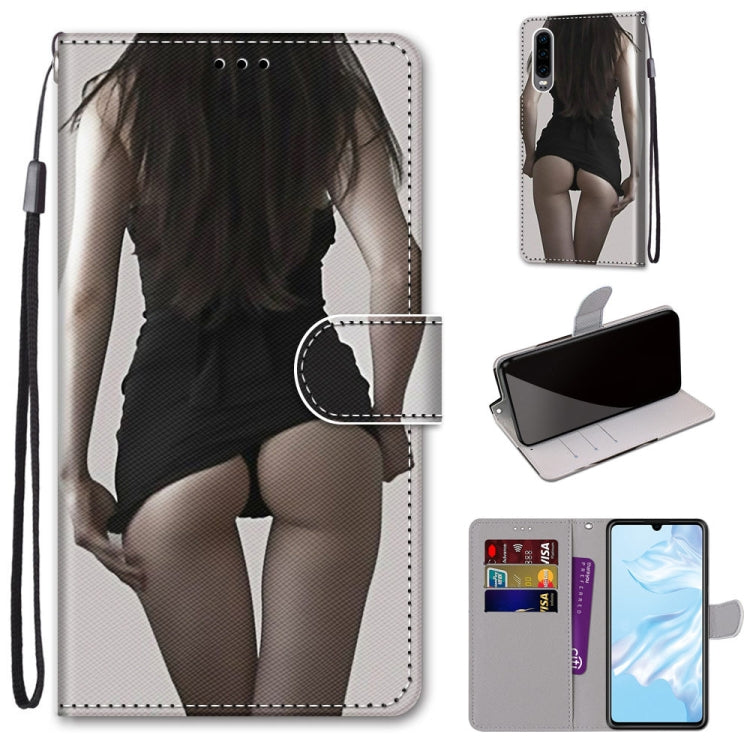 Coloured Drawing Cross Texture Horizontal Flip PU Leather Case with Holder & Card Slots & Wallet & Lanyard, For Huawei P20 Pro, For Huawei P30, For Huawei P30 Lite, For Huawei P30 Pro