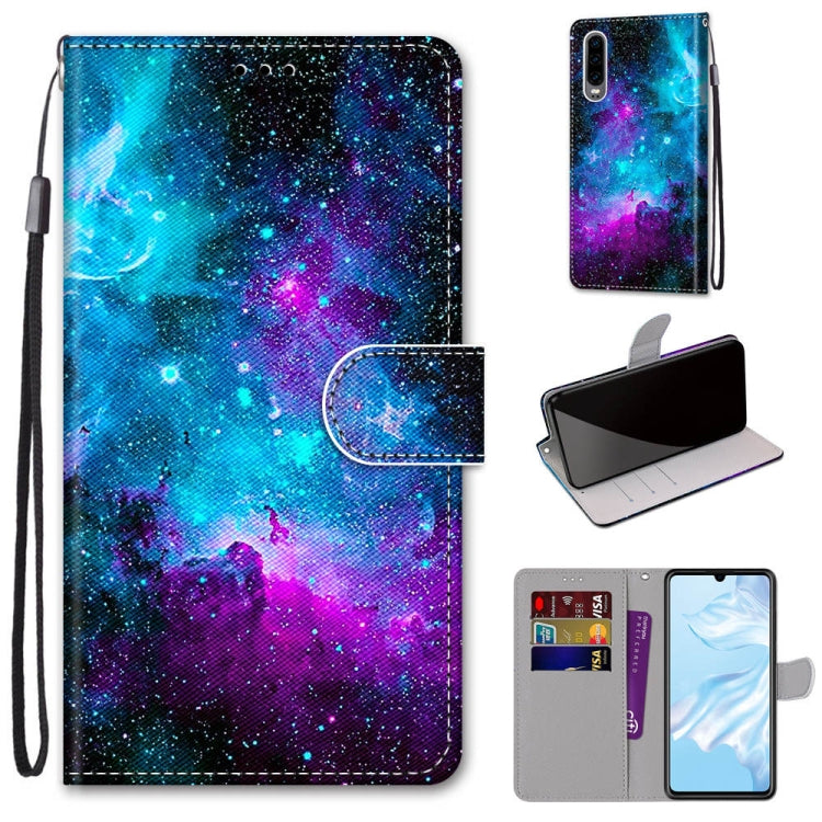 Coloured Drawing Cross Texture Horizontal Flip PU Leather Case with Holder & Card Slots & Wallet & Lanyard, For Huawei P20 Pro, For Huawei P30, For Huawei P30 Lite, For Huawei P30 Pro