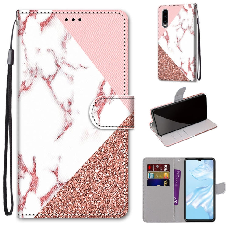 Coloured Drawing Cross Texture Horizontal Flip PU Leather Case with Holder & Card Slots & Wallet & Lanyard, For Huawei P20 Pro, For Huawei P30, For Huawei P30 Lite, For Huawei P30 Pro