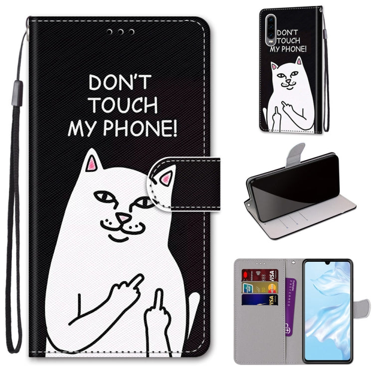 Coloured Drawing Cross Texture Horizontal Flip PU Leather Case with Holder & Card Slots & Wallet & Lanyard, For Huawei P20 Pro, For Huawei P30, For Huawei P30 Lite, For Huawei P30 Pro