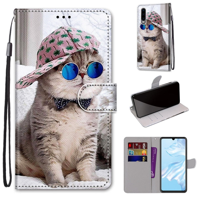 Coloured Drawing Cross Texture Horizontal Flip PU Leather Case with Holder & Card Slots & Wallet & Lanyard, For Huawei P20 Pro, For Huawei P30, For Huawei P30 Lite, For Huawei P30 Pro