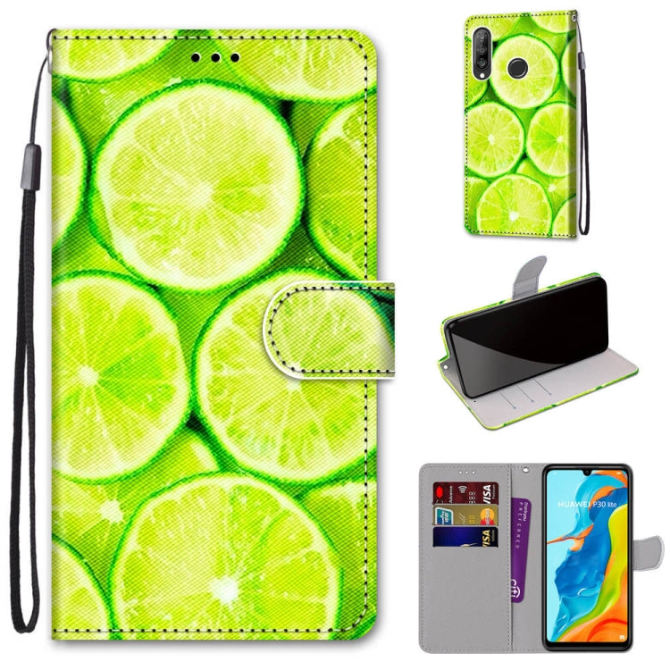 Coloured Drawing Cross Texture Horizontal Flip PU Leather Case with Holder & Card Slots & Wallet & Lanyard, For Huawei P20 Pro, For Huawei P30, For Huawei P30 Lite, For Huawei P30 Pro