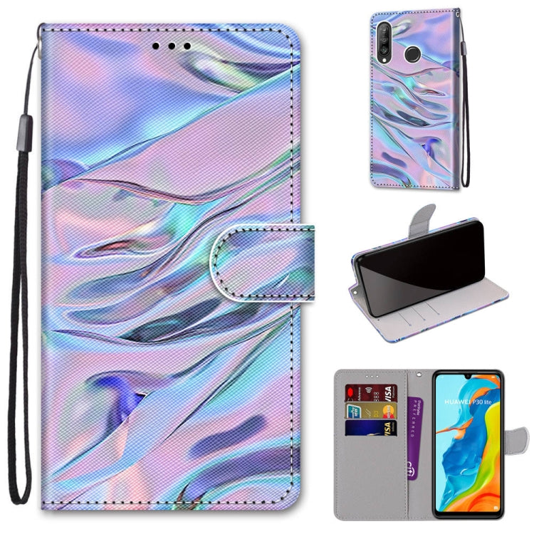 Coloured Drawing Cross Texture Horizontal Flip PU Leather Case with Holder & Card Slots & Wallet & Lanyard, For Huawei P20 Pro, For Huawei P30, For Huawei P30 Lite, For Huawei P30 Pro