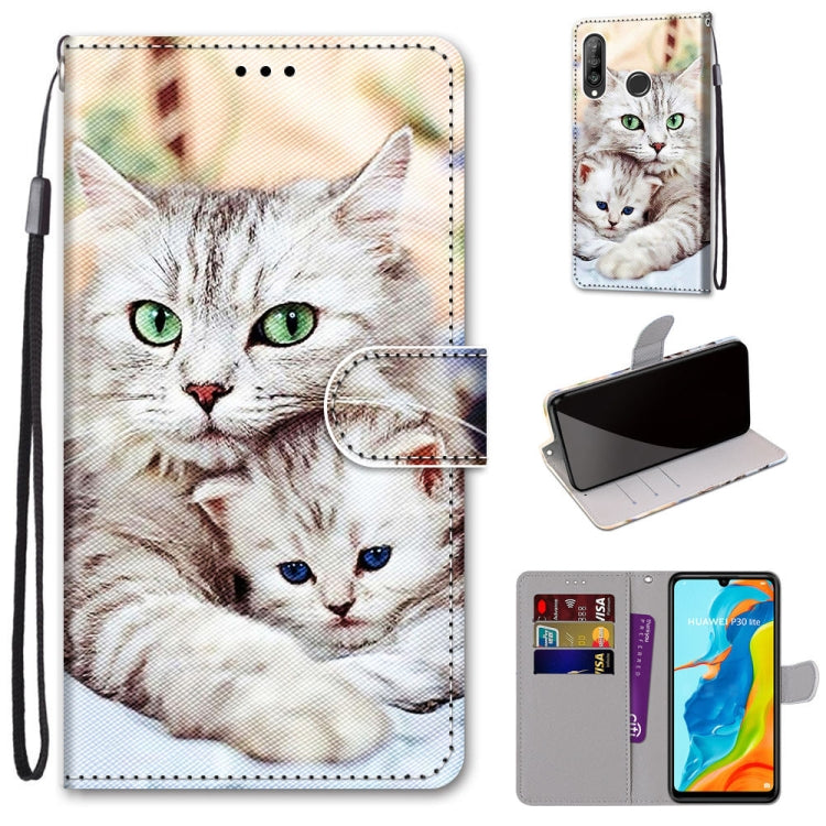 Coloured Drawing Cross Texture Horizontal Flip PU Leather Case with Holder & Card Slots & Wallet & Lanyard, For Huawei P20 Pro, For Huawei P30, For Huawei P30 Lite, For Huawei P30 Pro