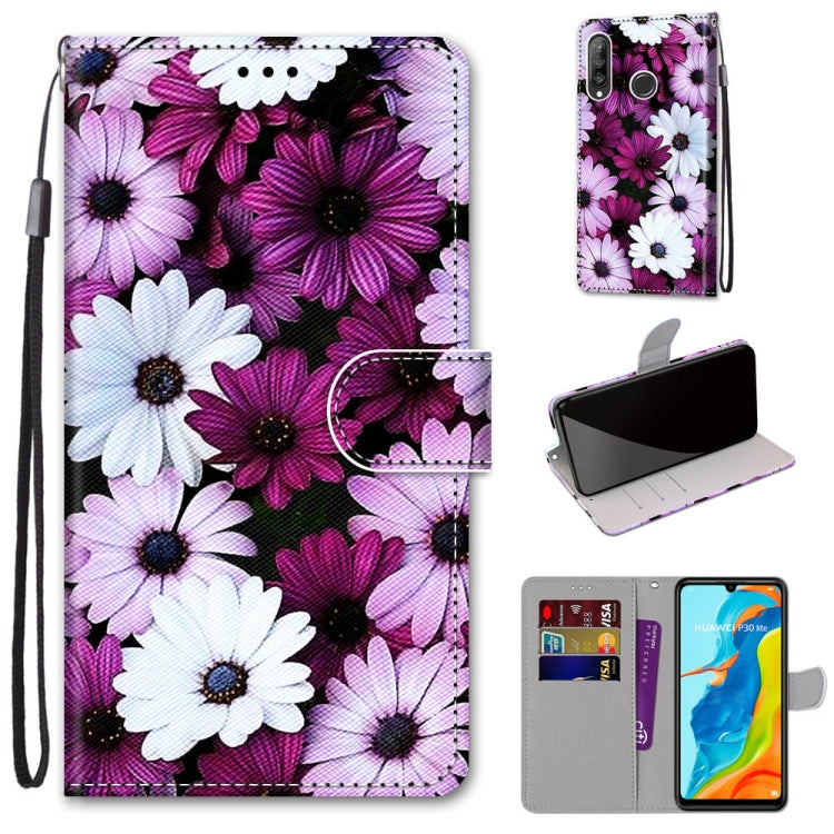 Coloured Drawing Cross Texture Horizontal Flip PU Leather Case with Holder & Card Slots & Wallet & Lanyard, For Huawei P20 Pro, For Huawei P30, For Huawei P30 Lite, For Huawei P30 Pro