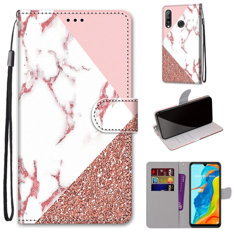 Coloured Drawing Cross Texture Horizontal Flip PU Leather Case with Holder & Card Slots & Wallet & Lanyard, For Huawei P20 Pro, For Huawei P30, For Huawei P30 Lite, For Huawei P30 Pro