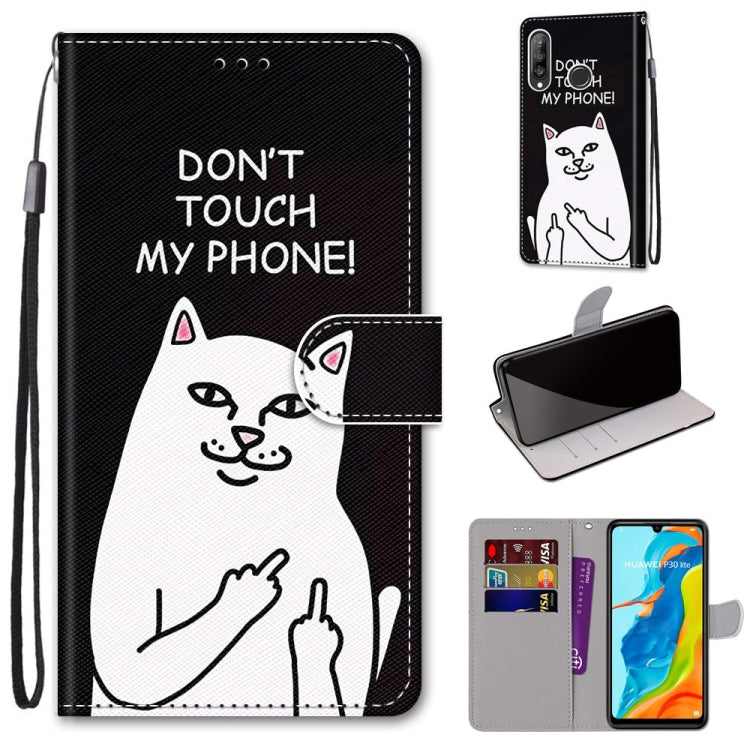 Coloured Drawing Cross Texture Horizontal Flip PU Leather Case with Holder & Card Slots & Wallet & Lanyard, For Huawei P20 Pro, For Huawei P30, For Huawei P30 Lite, For Huawei P30 Pro