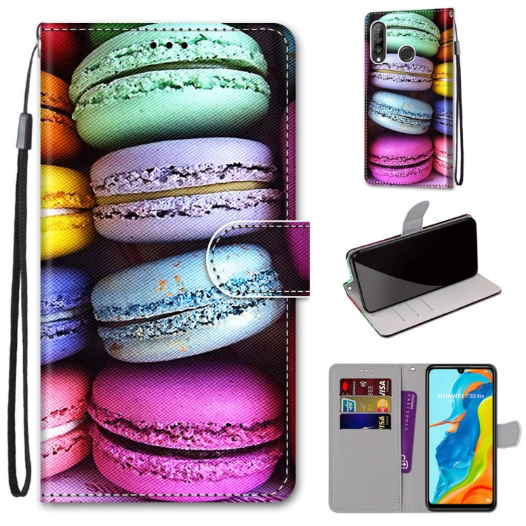Coloured Drawing Cross Texture Horizontal Flip PU Leather Case with Holder & Card Slots & Wallet & Lanyard, For Huawei P20 Pro, For Huawei P30, For Huawei P30 Lite, For Huawei P30 Pro