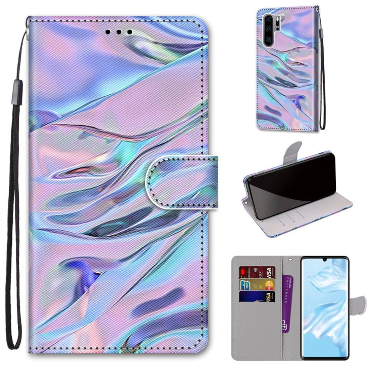 Coloured Drawing Cross Texture Horizontal Flip PU Leather Case with Holder & Card Slots & Wallet & Lanyard, For Huawei P20 Pro, For Huawei P30, For Huawei P30 Lite, For Huawei P30 Pro