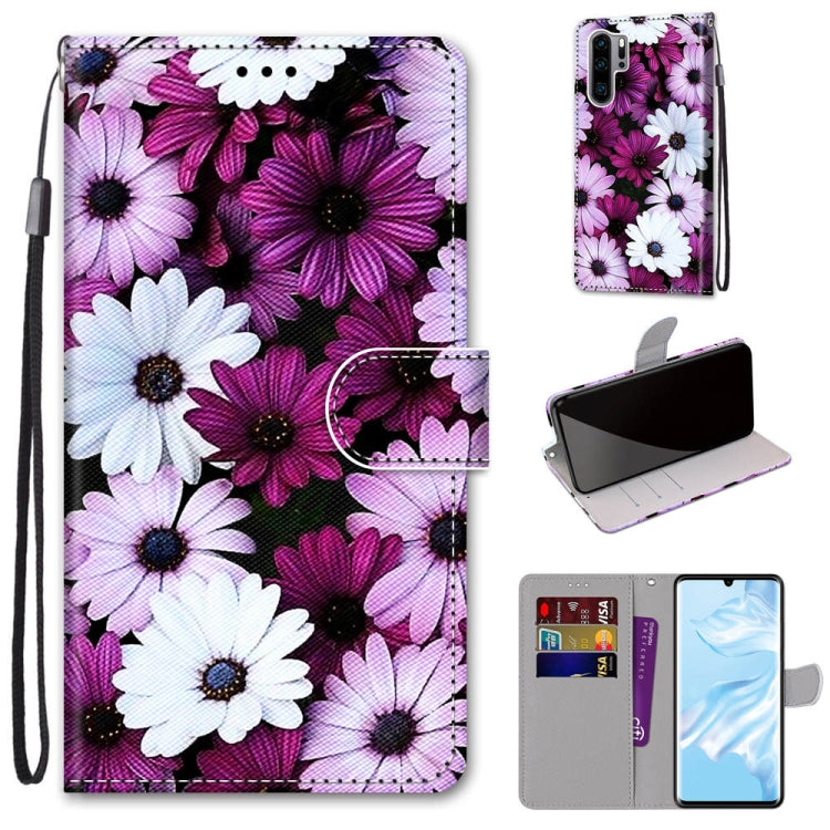 Coloured Drawing Cross Texture Horizontal Flip PU Leather Case with Holder & Card Slots & Wallet & Lanyard, For Huawei P20 Pro, For Huawei P30, For Huawei P30 Lite, For Huawei P30 Pro