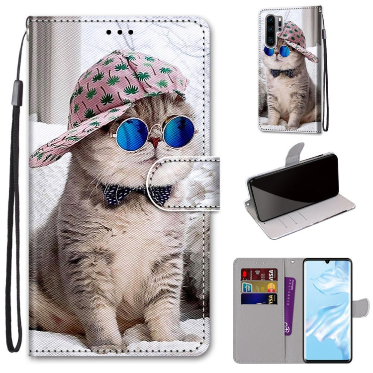 Coloured Drawing Cross Texture Horizontal Flip PU Leather Case with Holder & Card Slots & Wallet & Lanyard, For Huawei P20 Pro, For Huawei P30, For Huawei P30 Lite, For Huawei P30 Pro