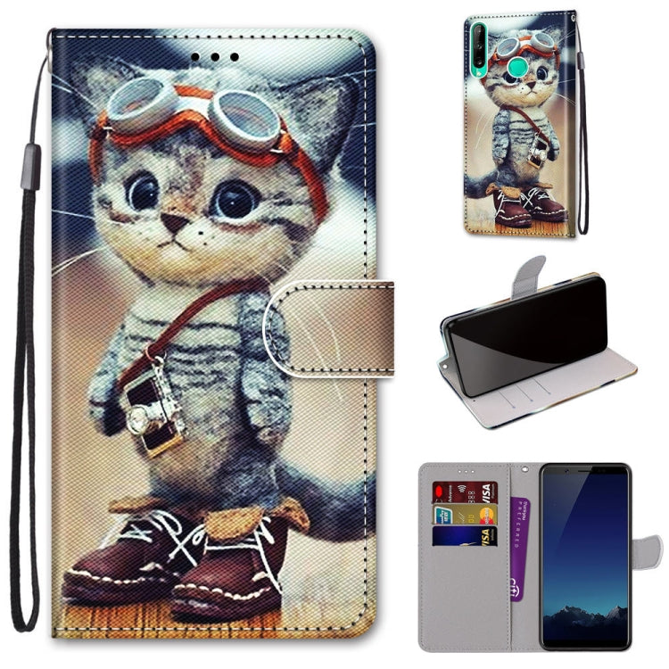 Coloured Drawing Cross Texture Horizontal Flip PU Leather Case with Holder & Card Slots & Wallet & Lanyard, For Huawei P40 Lite E / Y7p, For Huawei P smart Z / Y9 Prime, For Huawei P smart+ 2019 / Enjoy 9s, For Huawei Honor V9 Play