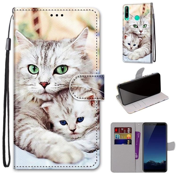 Coloured Drawing Cross Texture Horizontal Flip PU Leather Case with Holder & Card Slots & Wallet & Lanyard, For Huawei P40 Lite E / Y7p, For Huawei P smart Z / Y9 Prime, For Huawei P smart+ 2019 / Enjoy 9s, For Huawei Honor V9 Play