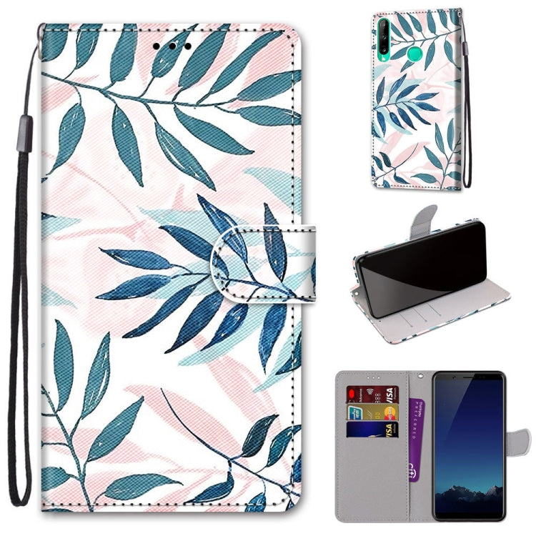 Coloured Drawing Cross Texture Horizontal Flip PU Leather Case with Holder & Card Slots & Wallet & Lanyard, For Huawei P40 Lite E / Y7p, For Huawei P smart Z / Y9 Prime, For Huawei P smart+ 2019 / Enjoy 9s, For Huawei Honor V9 Play