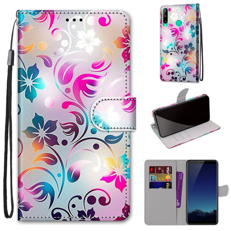 Coloured Drawing Cross Texture Horizontal Flip PU Leather Case with Holder & Card Slots & Wallet & Lanyard, For Huawei P40 Lite E / Y7p, For Huawei P smart Z / Y9 Prime, For Huawei P smart+ 2019 / Enjoy 9s, For Huawei Honor V9 Play