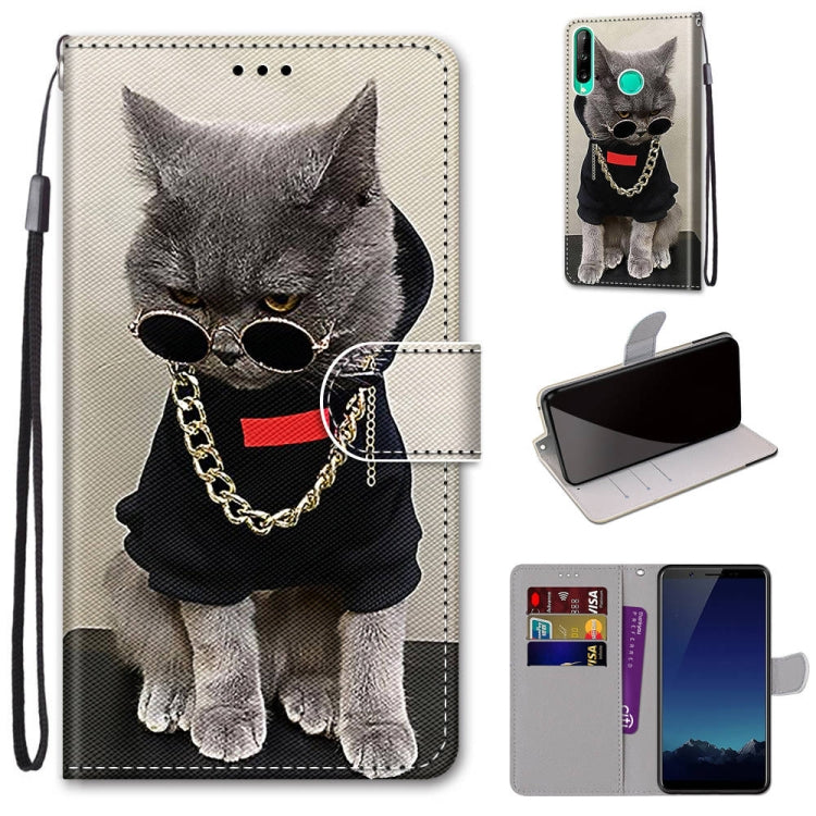 Coloured Drawing Cross Texture Horizontal Flip PU Leather Case with Holder & Card Slots & Wallet & Lanyard, For Huawei P40 Lite E / Y7p, For Huawei P smart Z / Y9 Prime, For Huawei P smart+ 2019 / Enjoy 9s, For Huawei Honor V9 Play