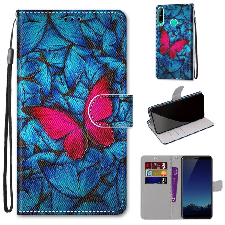 Coloured Drawing Cross Texture Horizontal Flip PU Leather Case with Holder & Card Slots & Wallet & Lanyard, For Huawei P40 Lite E / Y7p, For Huawei P smart Z / Y9 Prime, For Huawei P smart+ 2019 / Enjoy 9s, For Huawei Honor V9 Play