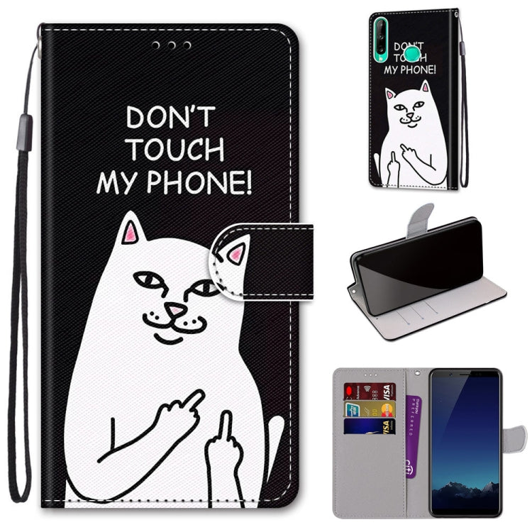 Coloured Drawing Cross Texture Horizontal Flip PU Leather Case with Holder & Card Slots & Wallet & Lanyard, For Huawei P40 Lite E / Y7p, For Huawei P smart Z / Y9 Prime, For Huawei P smart+ 2019 / Enjoy 9s, For Huawei Honor V9 Play