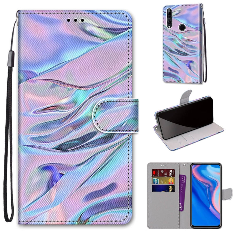 Coloured Drawing Cross Texture Horizontal Flip PU Leather Case with Holder & Card Slots & Wallet & Lanyard, For Huawei P40 Lite E / Y7p, For Huawei P smart Z / Y9 Prime, For Huawei P smart+ 2019 / Enjoy 9s, For Huawei Honor V9 Play