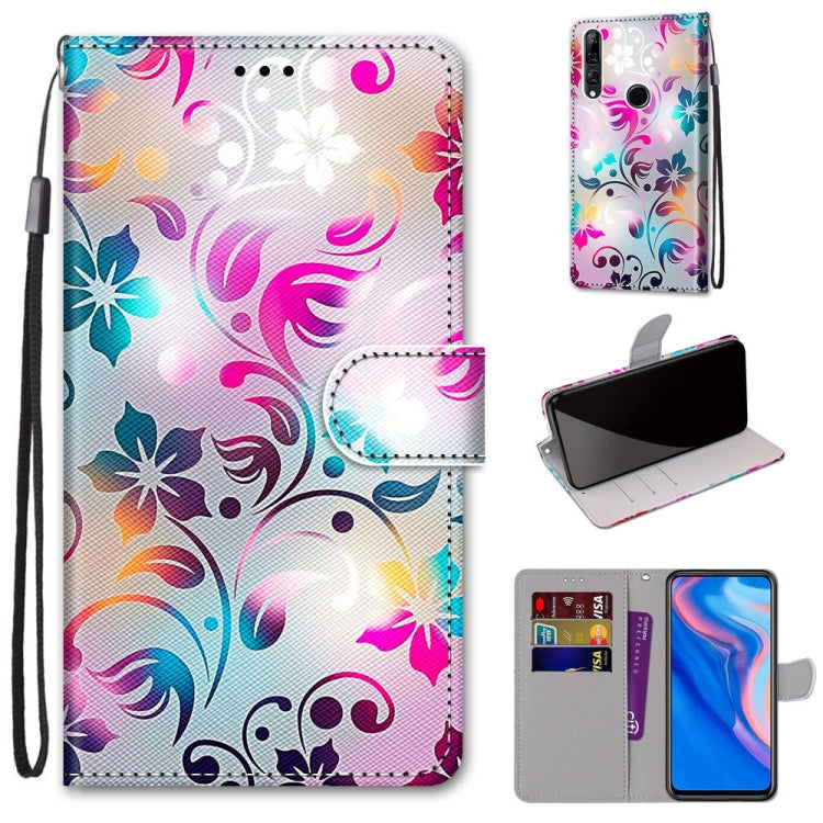 Coloured Drawing Cross Texture Horizontal Flip PU Leather Case with Holder & Card Slots & Wallet & Lanyard, For Huawei P40 Lite E / Y7p, For Huawei P smart Z / Y9 Prime, For Huawei P smart+ 2019 / Enjoy 9s, For Huawei Honor V9 Play