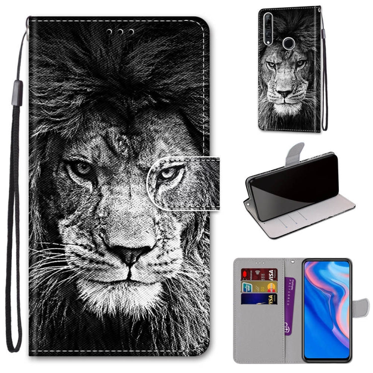 Coloured Drawing Cross Texture Horizontal Flip PU Leather Case with Holder & Card Slots & Wallet & Lanyard, For Huawei P40 Lite E / Y7p, For Huawei P smart Z / Y9 Prime, For Huawei P smart+ 2019 / Enjoy 9s, For Huawei Honor V9 Play