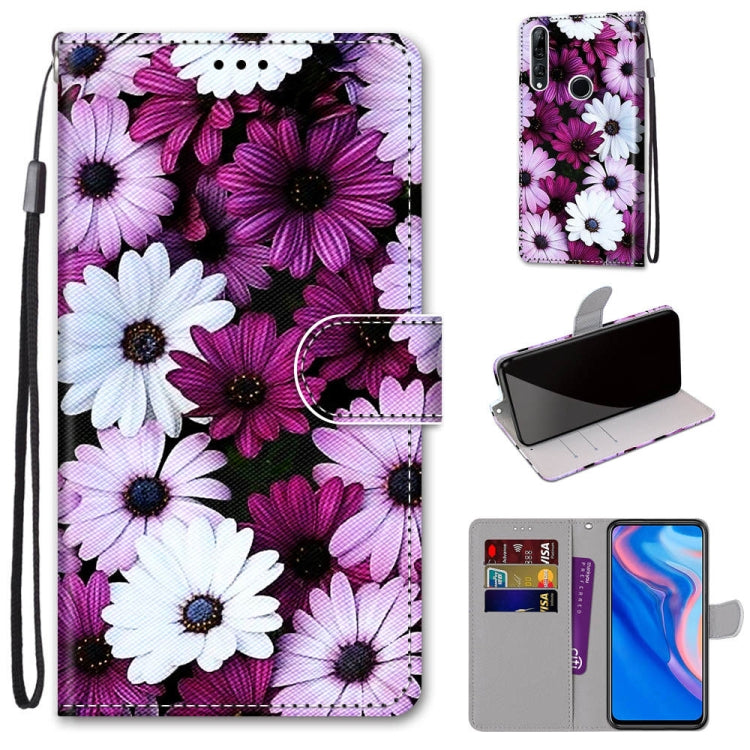 Coloured Drawing Cross Texture Horizontal Flip PU Leather Case with Holder & Card Slots & Wallet & Lanyard, For Huawei P40 Lite E / Y7p, For Huawei P smart Z / Y9 Prime, For Huawei P smart+ 2019 / Enjoy 9s, For Huawei Honor V9 Play