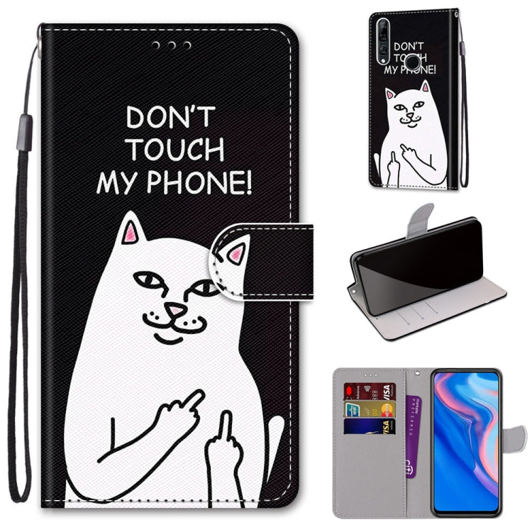 Coloured Drawing Cross Texture Horizontal Flip PU Leather Case with Holder & Card Slots & Wallet & Lanyard, For Huawei P40 Lite E / Y7p, For Huawei P smart Z / Y9 Prime, For Huawei P smart+ 2019 / Enjoy 9s, For Huawei Honor V9 Play