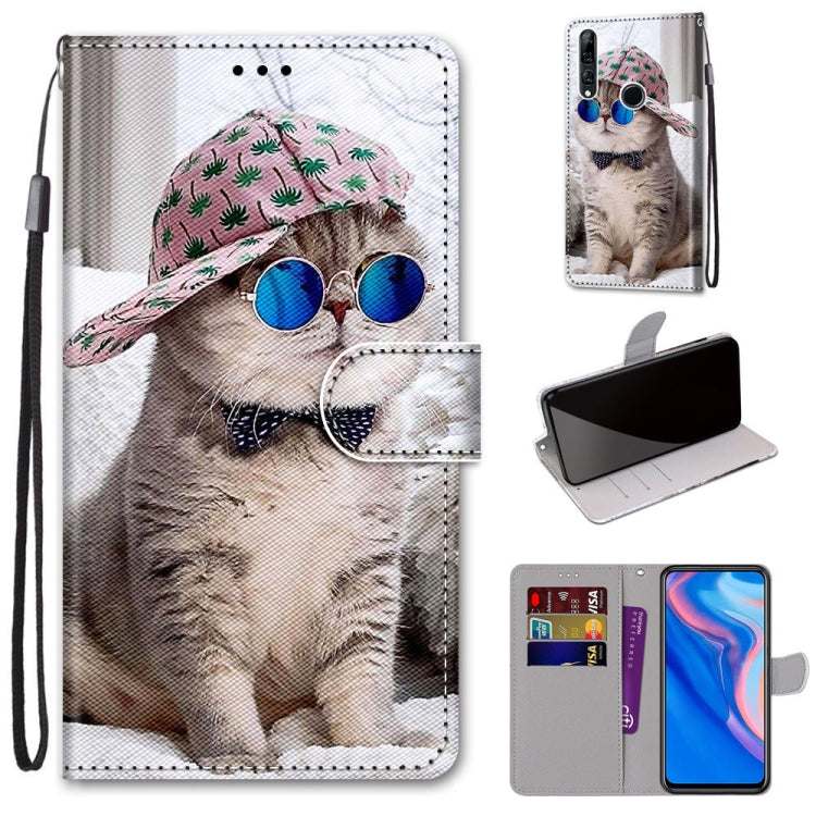 Coloured Drawing Cross Texture Horizontal Flip PU Leather Case with Holder & Card Slots & Wallet & Lanyard, For Huawei P40 Lite E / Y7p, For Huawei P smart Z / Y9 Prime, For Huawei P smart+ 2019 / Enjoy 9s, For Huawei Honor V9 Play