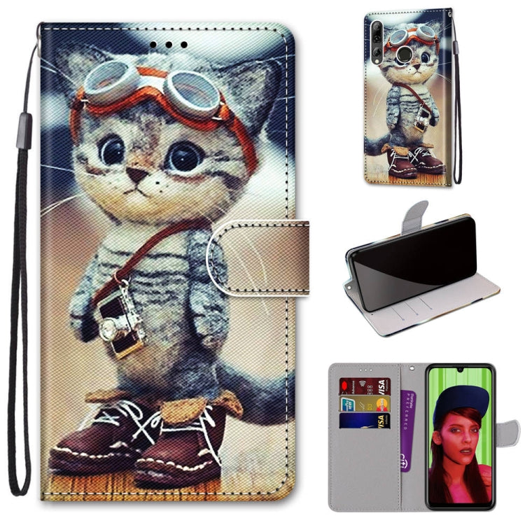 Coloured Drawing Cross Texture Horizontal Flip PU Leather Case with Holder & Card Slots & Wallet & Lanyard, For Huawei P40 Lite E / Y7p, For Huawei P smart Z / Y9 Prime, For Huawei P smart+ 2019 / Enjoy 9s, For Huawei Honor V9 Play
