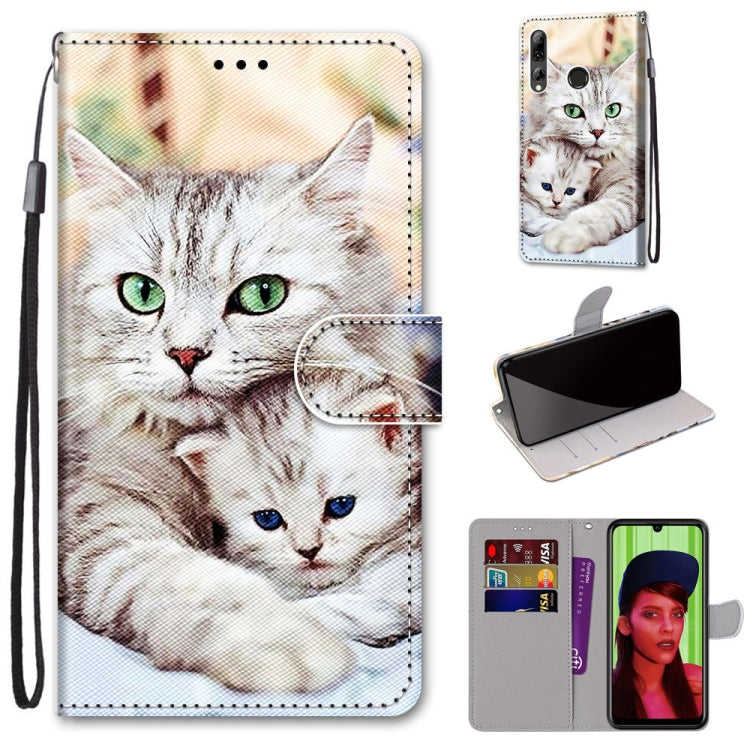 Coloured Drawing Cross Texture Horizontal Flip PU Leather Case with Holder & Card Slots & Wallet & Lanyard, For Huawei P40 Lite E / Y7p, For Huawei P smart Z / Y9 Prime, For Huawei P smart+ 2019 / Enjoy 9s, For Huawei Honor V9 Play