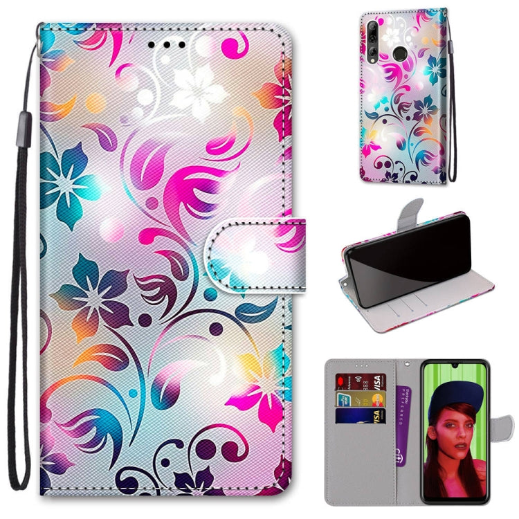Coloured Drawing Cross Texture Horizontal Flip PU Leather Case with Holder & Card Slots & Wallet & Lanyard, For Huawei P40 Lite E / Y7p, For Huawei P smart Z / Y9 Prime, For Huawei P smart+ 2019 / Enjoy 9s, For Huawei Honor V9 Play