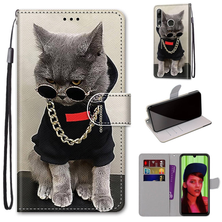 Coloured Drawing Cross Texture Horizontal Flip PU Leather Case with Holder & Card Slots & Wallet & Lanyard, For Huawei P40 Lite E / Y7p, For Huawei P smart Z / Y9 Prime, For Huawei P smart+ 2019 / Enjoy 9s, For Huawei Honor V9 Play