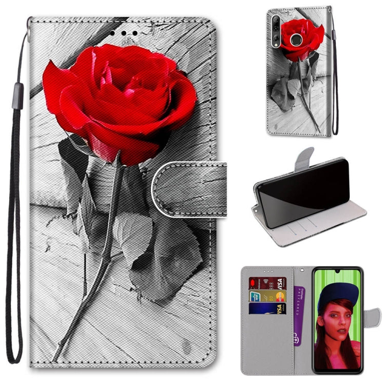 Coloured Drawing Cross Texture Horizontal Flip PU Leather Case with Holder & Card Slots & Wallet & Lanyard, For Huawei P40 Lite E / Y7p, For Huawei P smart Z / Y9 Prime, For Huawei P smart+ 2019 / Enjoy 9s, For Huawei Honor V9 Play