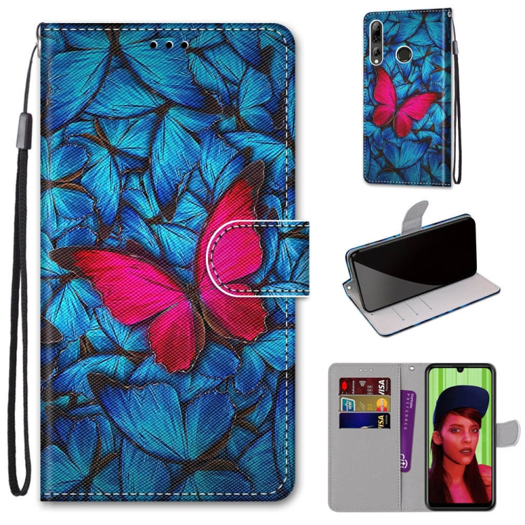 Coloured Drawing Cross Texture Horizontal Flip PU Leather Case with Holder & Card Slots & Wallet & Lanyard, For Huawei P40 Lite E / Y7p, For Huawei P smart Z / Y9 Prime, For Huawei P smart+ 2019 / Enjoy 9s, For Huawei Honor V9 Play