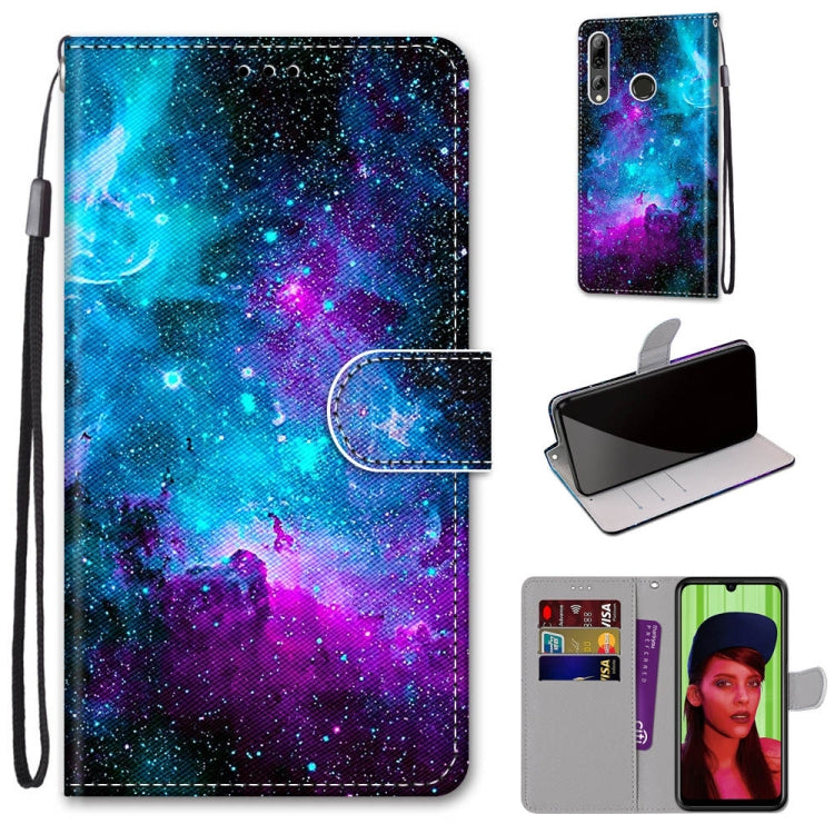 Coloured Drawing Cross Texture Horizontal Flip PU Leather Case with Holder & Card Slots & Wallet & Lanyard, For Huawei P40 Lite E / Y7p, For Huawei P smart Z / Y9 Prime, For Huawei P smart+ 2019 / Enjoy 9s, For Huawei Honor V9 Play
