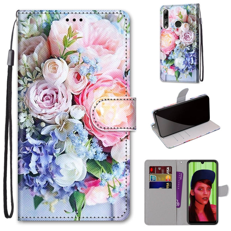 Coloured Drawing Cross Texture Horizontal Flip PU Leather Case with Holder & Card Slots & Wallet & Lanyard, For Huawei P40 Lite E / Y7p, For Huawei P smart Z / Y9 Prime, For Huawei P smart+ 2019 / Enjoy 9s, For Huawei Honor V9 Play