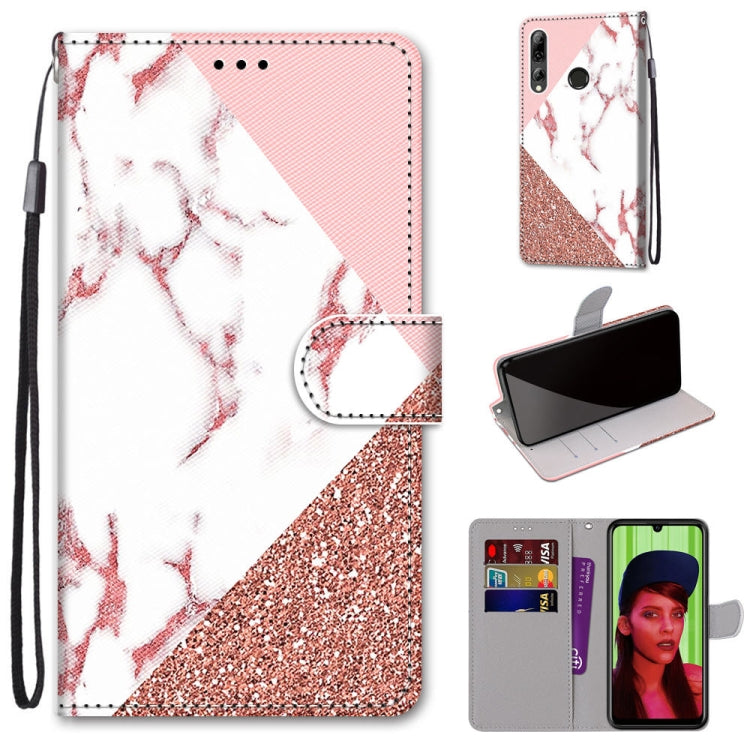 Coloured Drawing Cross Texture Horizontal Flip PU Leather Case with Holder & Card Slots & Wallet & Lanyard, For Huawei P40 Lite E / Y7p, For Huawei P smart Z / Y9 Prime, For Huawei P smart+ 2019 / Enjoy 9s, For Huawei Honor V9 Play