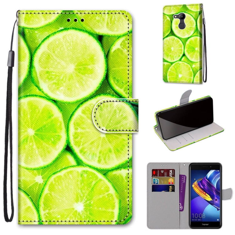 Coloured Drawing Cross Texture Horizontal Flip PU Leather Case with Holder & Card Slots & Wallet & Lanyard, For Huawei P40 Lite E / Y7p, For Huawei P smart Z / Y9 Prime, For Huawei P smart+ 2019 / Enjoy 9s, For Huawei Honor V9 Play