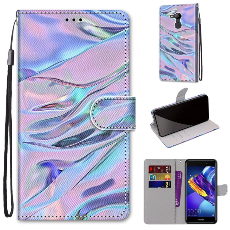 Coloured Drawing Cross Texture Horizontal Flip PU Leather Case with Holder & Card Slots & Wallet & Lanyard, For Huawei P40 Lite E / Y7p, For Huawei P smart Z / Y9 Prime, For Huawei P smart+ 2019 / Enjoy 9s, For Huawei Honor V9 Play
