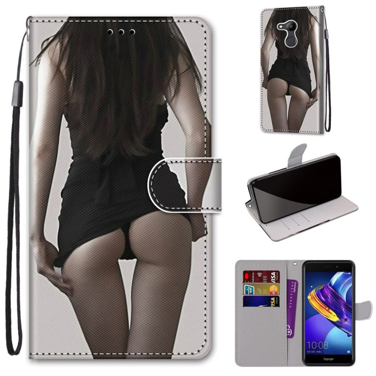 Coloured Drawing Cross Texture Horizontal Flip PU Leather Case with Holder & Card Slots & Wallet & Lanyard, For Huawei P40 Lite E / Y7p, For Huawei P smart Z / Y9 Prime, For Huawei P smart+ 2019 / Enjoy 9s, For Huawei Honor V9 Play