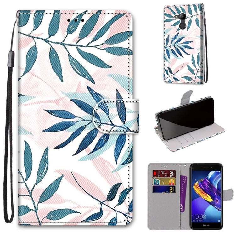 Coloured Drawing Cross Texture Horizontal Flip PU Leather Case with Holder & Card Slots & Wallet & Lanyard, For Huawei P40 Lite E / Y7p, For Huawei P smart Z / Y9 Prime, For Huawei P smart+ 2019 / Enjoy 9s, For Huawei Honor V9 Play