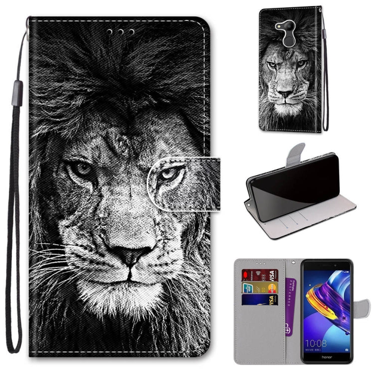 Coloured Drawing Cross Texture Horizontal Flip PU Leather Case with Holder & Card Slots & Wallet & Lanyard, For Huawei P40 Lite E / Y7p, For Huawei P smart Z / Y9 Prime, For Huawei P smart+ 2019 / Enjoy 9s, For Huawei Honor V9 Play