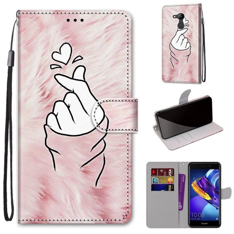 Coloured Drawing Cross Texture Horizontal Flip PU Leather Case with Holder & Card Slots & Wallet & Lanyard, For Huawei P40 Lite E / Y7p, For Huawei P smart Z / Y9 Prime, For Huawei P smart+ 2019 / Enjoy 9s, For Huawei Honor V9 Play