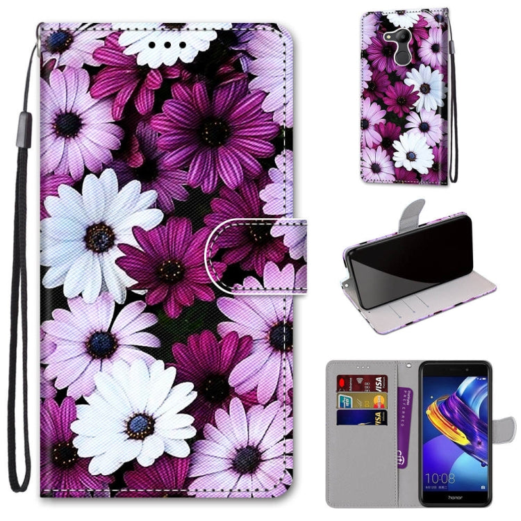Coloured Drawing Cross Texture Horizontal Flip PU Leather Case with Holder & Card Slots & Wallet & Lanyard, For Huawei P40 Lite E / Y7p, For Huawei P smart Z / Y9 Prime, For Huawei P smart+ 2019 / Enjoy 9s, For Huawei Honor V9 Play