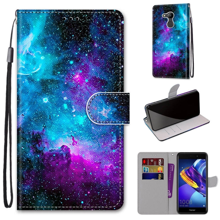 Coloured Drawing Cross Texture Horizontal Flip PU Leather Case with Holder & Card Slots & Wallet & Lanyard, For Huawei P40 Lite E / Y7p, For Huawei P smart Z / Y9 Prime, For Huawei P smart+ 2019 / Enjoy 9s, For Huawei Honor V9 Play