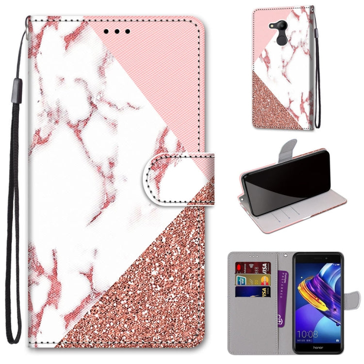 Coloured Drawing Cross Texture Horizontal Flip PU Leather Case with Holder & Card Slots & Wallet & Lanyard, For Huawei P40 Lite E / Y7p, For Huawei P smart Z / Y9 Prime, For Huawei P smart+ 2019 / Enjoy 9s, For Huawei Honor V9 Play