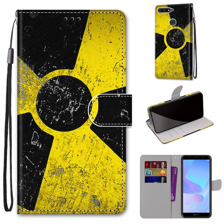 Coloured Drawing Cross Texture Horizontal Flip PU Leather Case with Holder & Card Slots & Wallet & Lanyard, For Huawei Y6 (2018) / Honor 7A, For Huawei Y6p, For Huawei Y7 (2019) / Enjoy 9, For Huawei Y7 (2018) / Enjoy 8