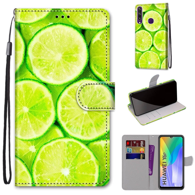 Coloured Drawing Cross Texture Horizontal Flip PU Leather Case with Holder & Card Slots & Wallet & Lanyard, For Huawei Y6 (2018) / Honor 7A, For Huawei Y6p, For Huawei Y7 (2019) / Enjoy 9, For Huawei Y7 (2018) / Enjoy 8