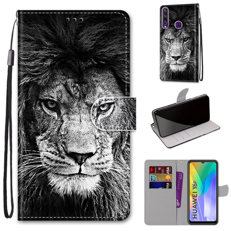Coloured Drawing Cross Texture Horizontal Flip PU Leather Case with Holder & Card Slots & Wallet & Lanyard, For Huawei Y6 (2018) / Honor 7A, For Huawei Y6p, For Huawei Y7 (2019) / Enjoy 9, For Huawei Y7 (2018) / Enjoy 8