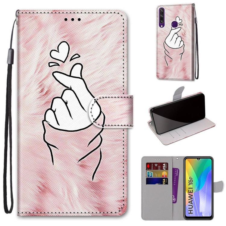 Coloured Drawing Cross Texture Horizontal Flip PU Leather Case with Holder & Card Slots & Wallet & Lanyard, For Huawei Y6 (2018) / Honor 7A, For Huawei Y6p, For Huawei Y7 (2019) / Enjoy 9, For Huawei Y7 (2018) / Enjoy 8